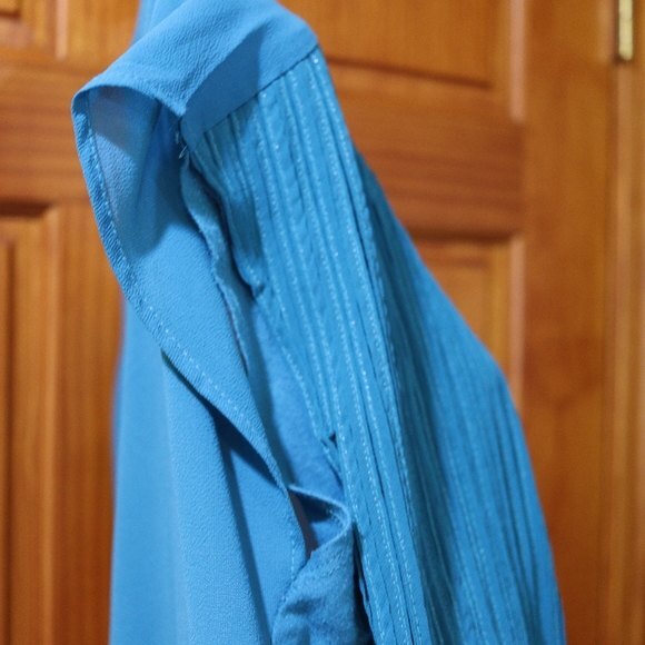 Milla Blue Fringe Swing Top Mixed Media Boho Festival Hippie Western Medium - Picture 2 of 12